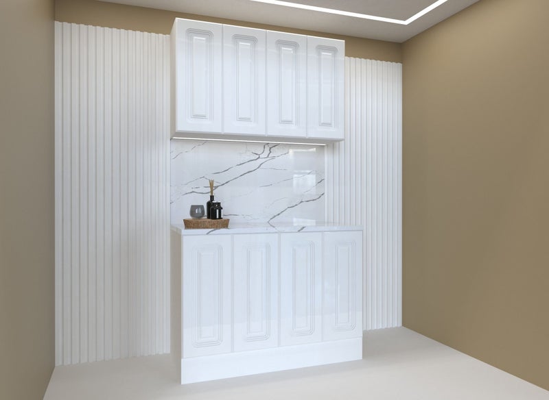 1200mm Wide Straight type kitchen cab. Shaker style High Gloss kitchenette Carousel 2