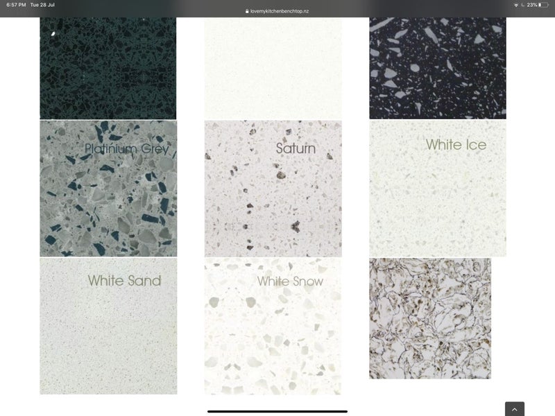 20mm white ice. Engineered stone benchtop Carousel 1