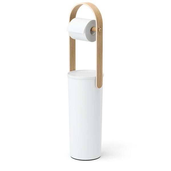 Umbra Bellwood Toilet Paper Holder & Reserve White/Natural Carousel 1