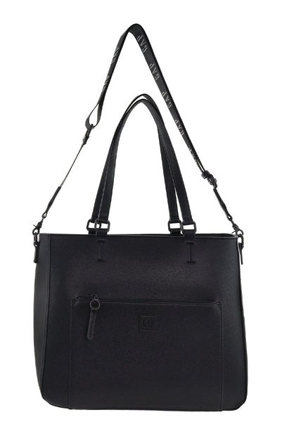 Gap Camilla Ladies Vegan Leather Modern Tote Crossbody Bag Black Carousel 1