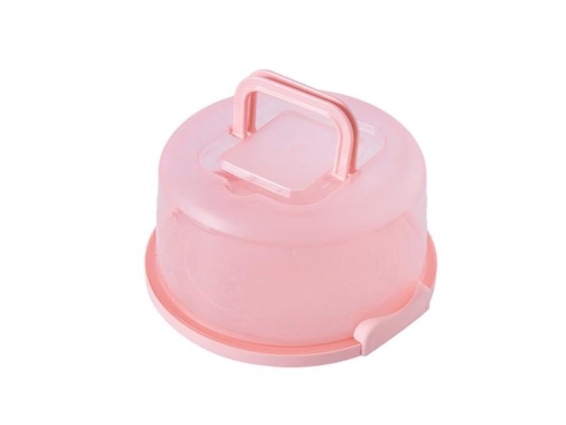 Portable Cake Box Round Food Fresh-keeping Box Dustproof Plastic Cake Stand Carousel 1