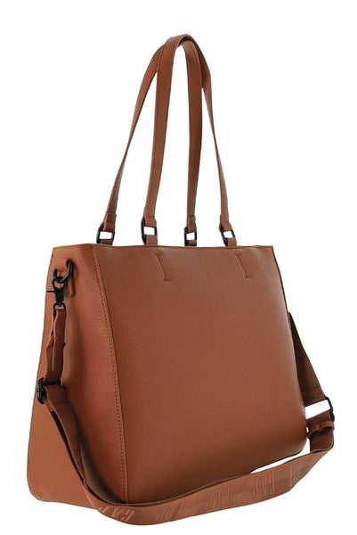 Gap Camilla Ladies Vegan Leather Modern Tote Crossbody Bag Tan Carousel 2