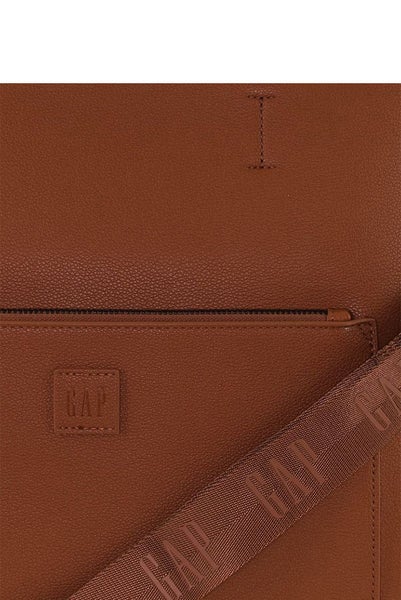 Gap Camilla Ladies Vegan Leather Modern Tote Crossbody Bag Tan Carousel 4