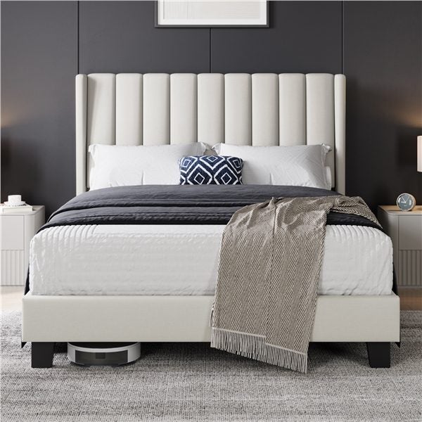 135 cm W x 190 cm L Bed Frame with Wing Side Carousel 1