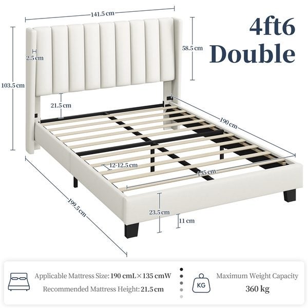 135 cm W x 190 cm L Bed Frame with Wing Side Carousel 2