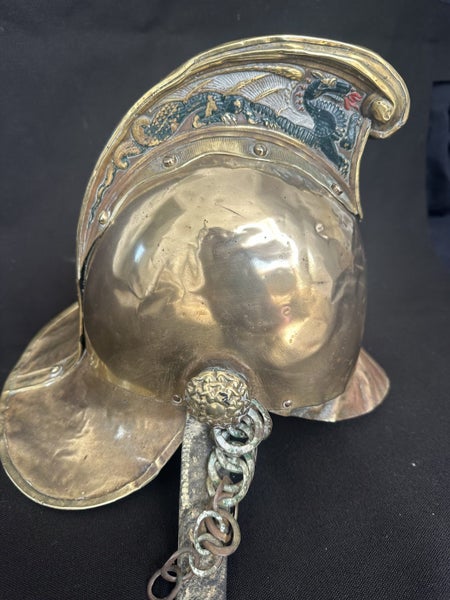 Brass Fireman’s Helmet - authentic antique Carousel 1