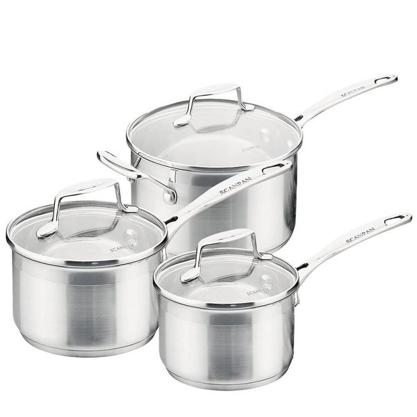Scanpan Impact 3 Piece Saucepan Set Stainless Steel Carousel 1