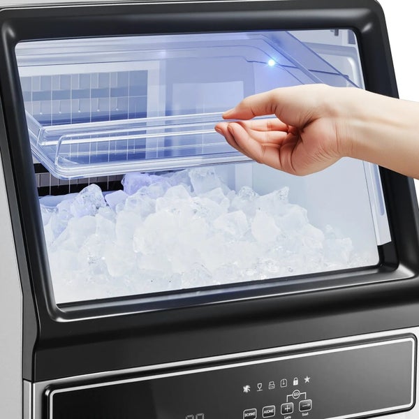 Commercial Ice Maker Machine, 59kg/24H with 15kg Storage, 45 Cubes per Cycle Carousel 10