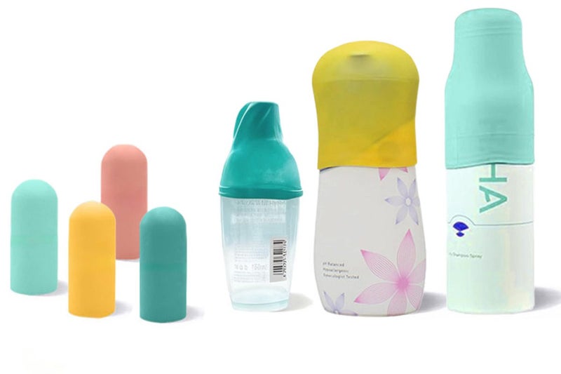 4 Pack Silicone Bottle Covers Leak for Travel Carousel 1