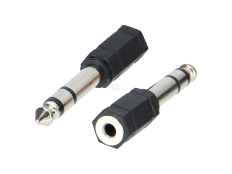 Female 3.5mm Socket to Male 6.35mm (1/4 inch) Stereo Headphone Plug Adapter Carousel 8