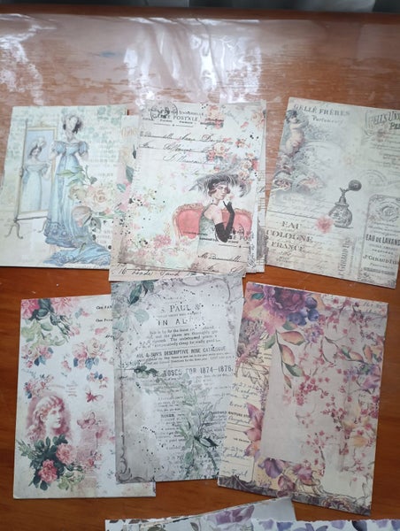 Retro, vintage Scrapbooking decorative Paper 60 Sheets. set 5 Carousel 2