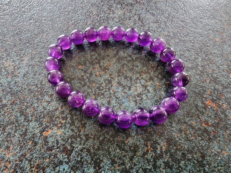 Hand made amethyst gemstone bracelet Carousel 1