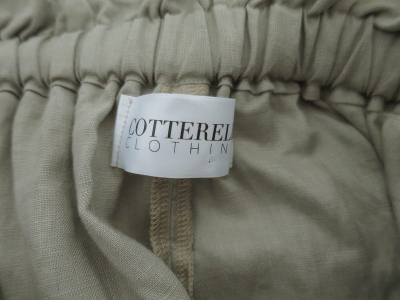 COTTERELL *100% Linen Taupe Tiered Midi Maxi A Line Skirt* 10/12 NEW Carousel 2