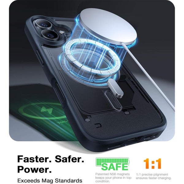 Torras iPhone 16 (6.1") Guardian Magnetic Case - Black MagSafe Compatible - Carousel 2