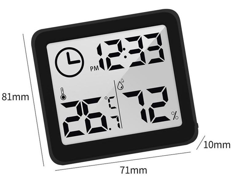 Multiultifunctional - Temperature & Humidity Monitor (Black) Carousel 2
