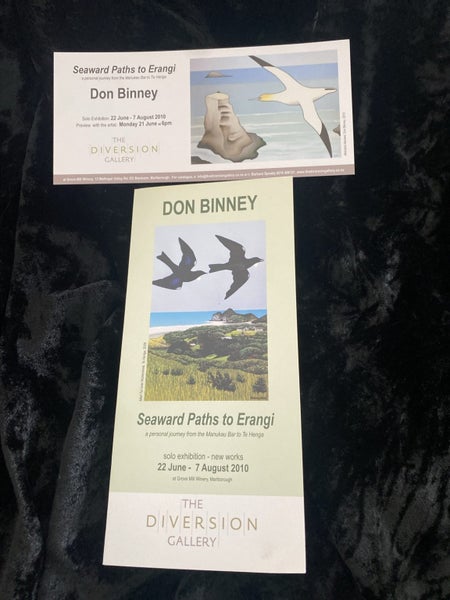 brochure for a solo exhibition by New Zealand artist Don Binney Carousel 5