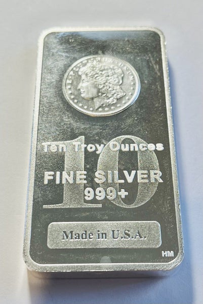 10 oz .999 Silver Bar - Morgan Design Carousel 1