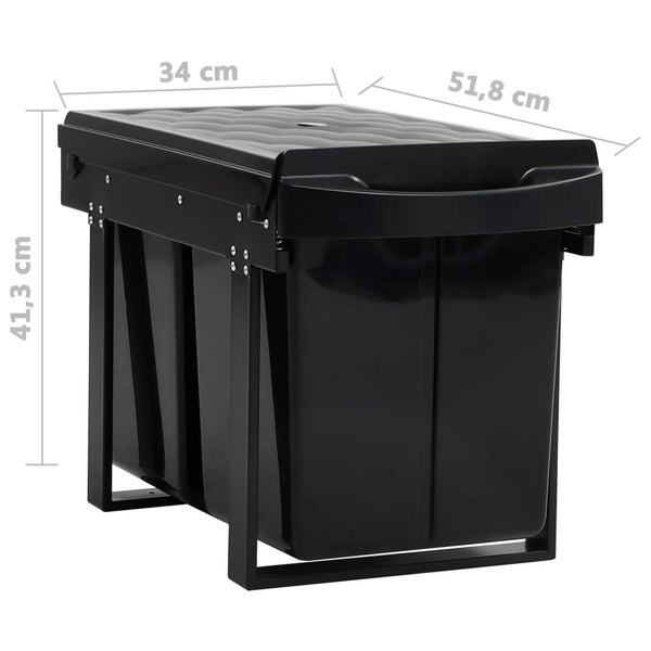 Vida Xl Kitchen Cupboard Pull-Out Dustbin Soft-Close 48 L Carousel 2