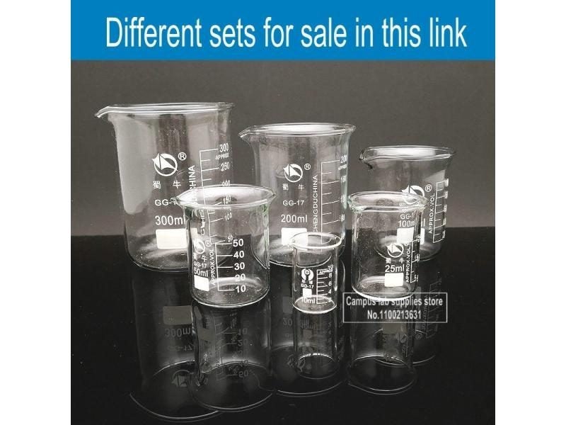Different Sets Lab Heat-resist Scaled Measuring Cup Borosilicate Glass Carousel 1