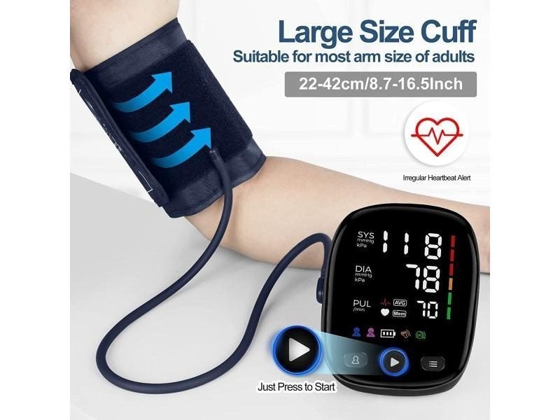 Kingclinic Blood Pressure Monitor Upper Arm Automatic BP Cuff Machine With LED Carousel 2