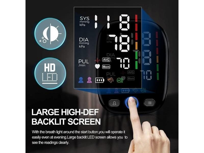 Kingclinic Blood Pressure Monitor Upper Arm Automatic BP Cuff Machine With LED Carousel 4