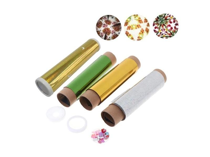 DIY Colored Rotating Kaleidoscope Kits Science Experiment Educational Craft Kid Carousel 2