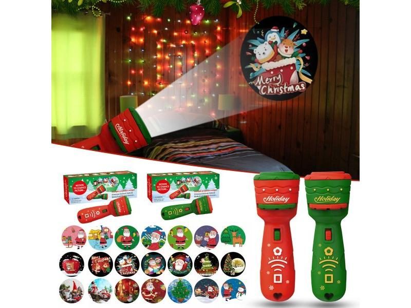 Flashlight Christmas Projector Lifelike 21 Patterns Santa Claus Christmas Tree Carousel 2