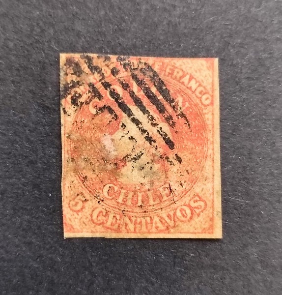 "$1 RESERVE! FU IMPERF 1858 5c O/VERMILLION #SCOTT_9 CHILE *CV $500"!!! Carousel 1