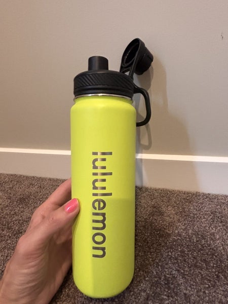 Lululemon stainless steel water bottle - fluro yellow $1 reserve Carousel 1