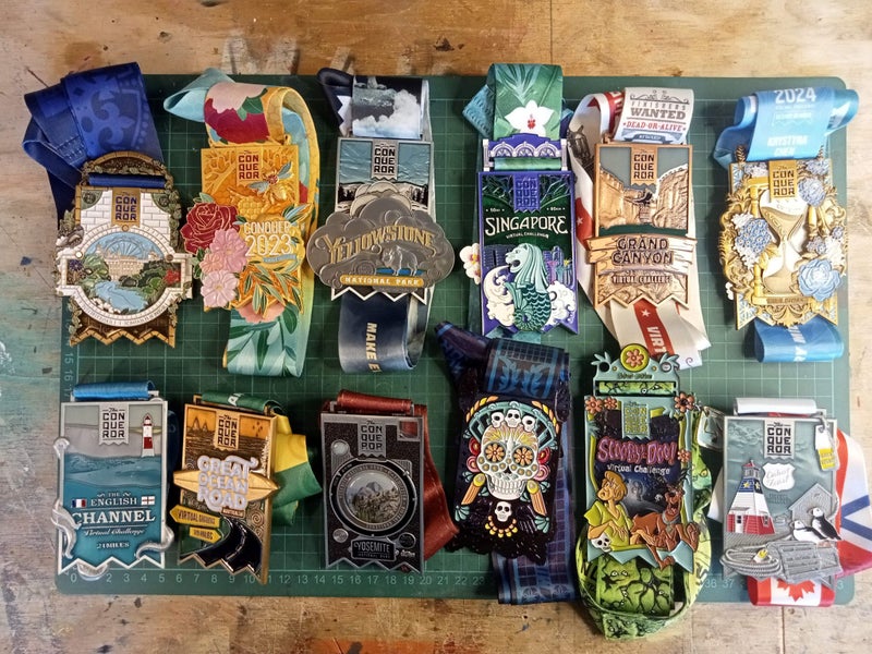 12x The Conqueror Virtual Challenge Medals – Unique Collectible Finisher Medals! Carousel 1