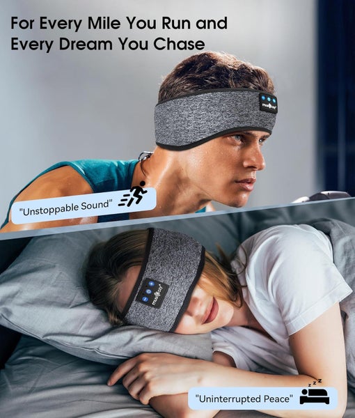 MUSICOZY Wireless Sports Sleep Headband Headphones - Black Carousel 8