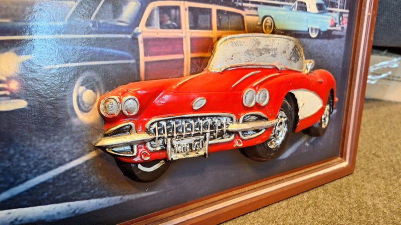 Route 66 Wall Plaque, Woody and Corvette Carousel 2