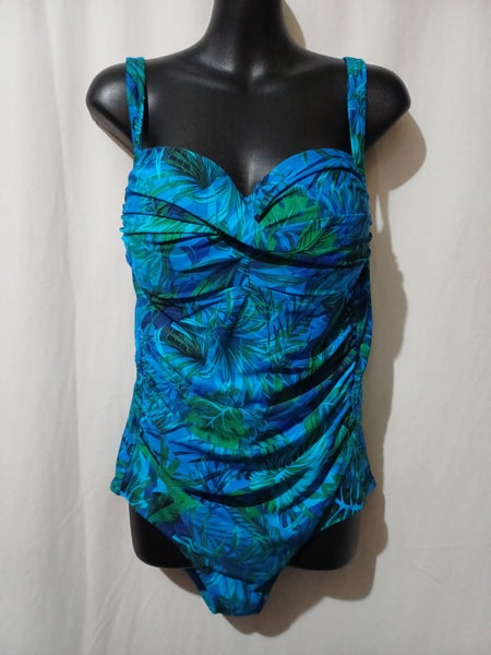 ZEST resort Blue and Teal 1 pc swimwear Size 16 - NEW Carousel 1