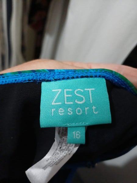 ZEST resort Blue and Teal 1 pc swimwear Size 16 - NEW Carousel 3