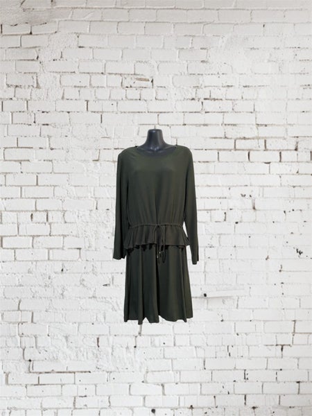 Ruby NZ Olive Dress Size 10 Long Sleeve Viscose