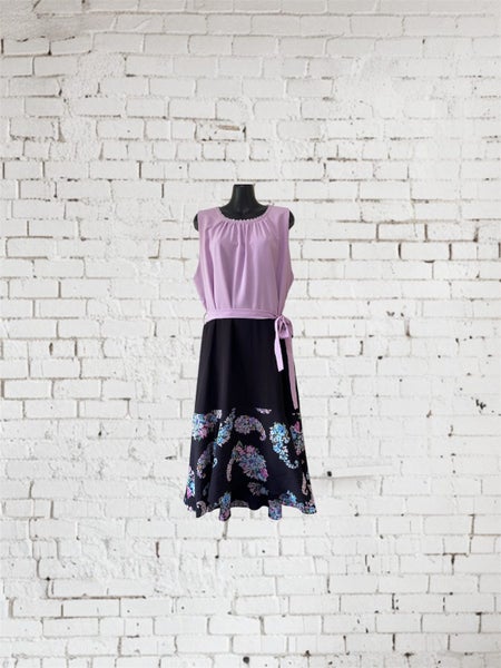 Charlo Size 16 Floral Midi Dress Tie Waist Viscose