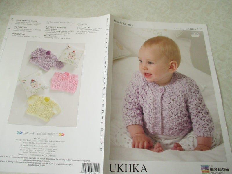 NEW Baby Knitting Pattern - UKHKA Cardigans and Waistcoat Carousel 1