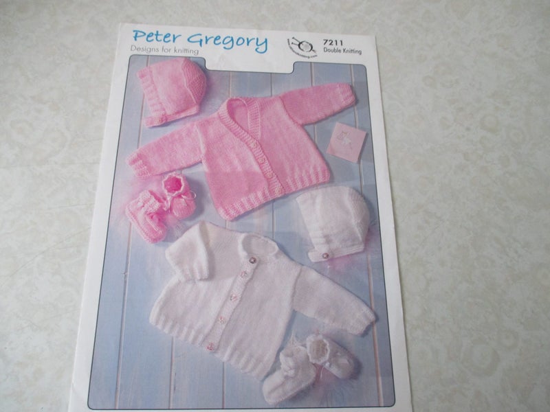 Baby Knitting Pattern - Peter Gregory Cardigans, Bonnets and Bootees Carousel 1