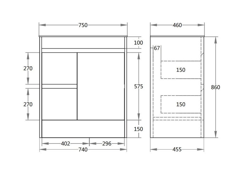 **PVC**750mm Ultra-thin Ceramic free standing Vanity Carousel 2