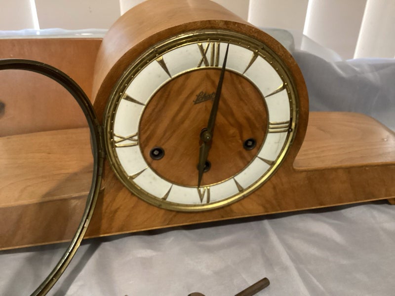 Art Deco German mantel chiming clock some faults with key Carousel 2