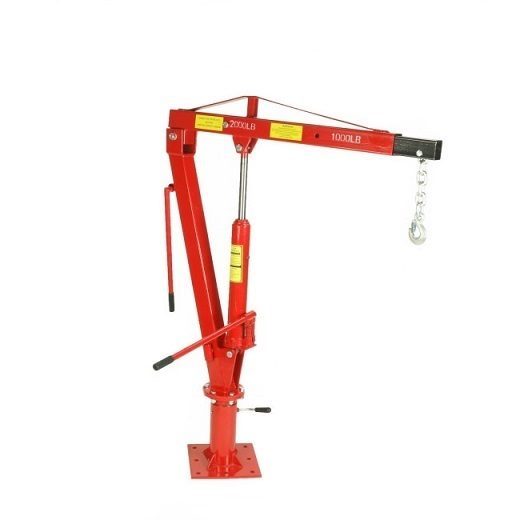 Swivel Base Hydraulic Lifting Deck Crane Floor Mounted Hoist 2000LBS - 1Ton Carousel 1
