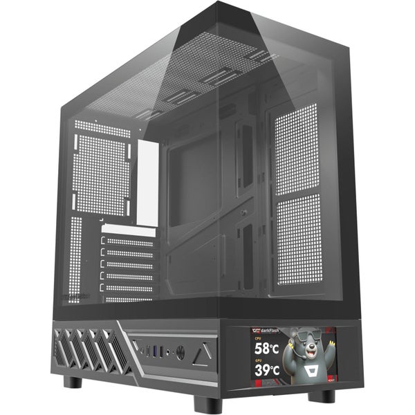 DARKFLASH DS950 Tempered Glass ATX Mid Tower Case - Black with Screen 6x ARGB Carousel 2