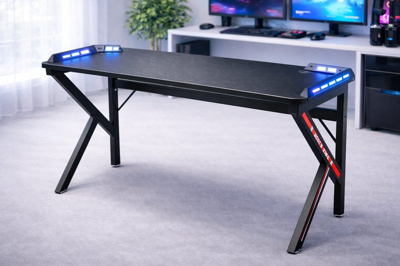 RGB LED Computer Desk – Gaming Desk, Office Desk, Study Desk & Writing Table Carousel 1