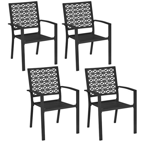 Set of 4 Outdoor Patio Dining Chairs Carousel 1