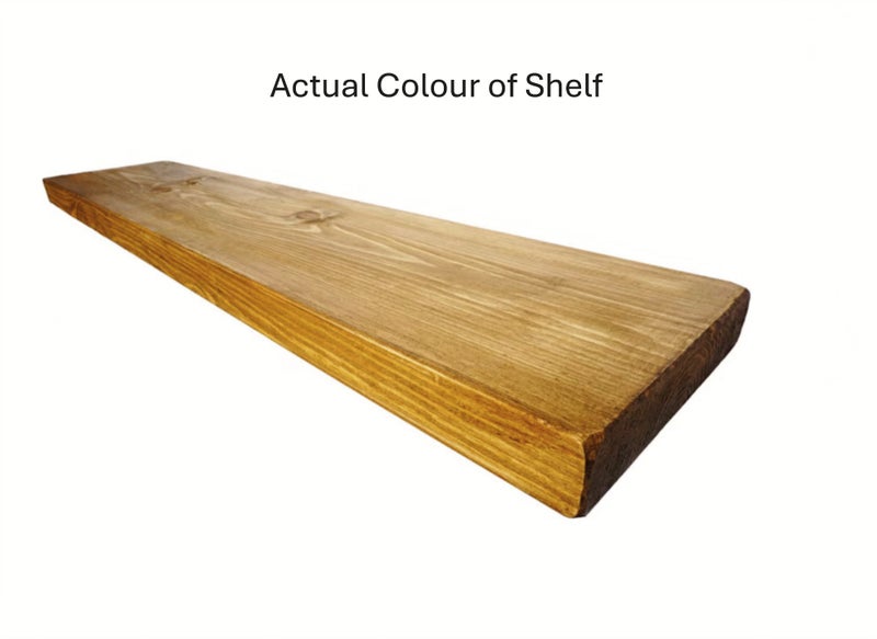 RECLAIMED Oak Rustic Shelf with Industrial Brass Pipe Brackets 225W x 2400mmL Carousel 7