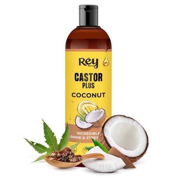 Rey Naturals - Castor Plus Coconut Oil - Adds Shine, Strength | Suitable for ... Carousel 1