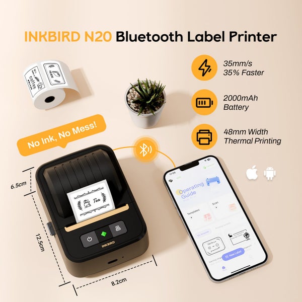 Bluetooth Label Maker Printer Portable INKBIRD N20 Carousel 2