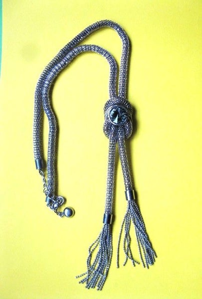 Stunning Silver Chain Necklace with Large Diamante Carousel 1