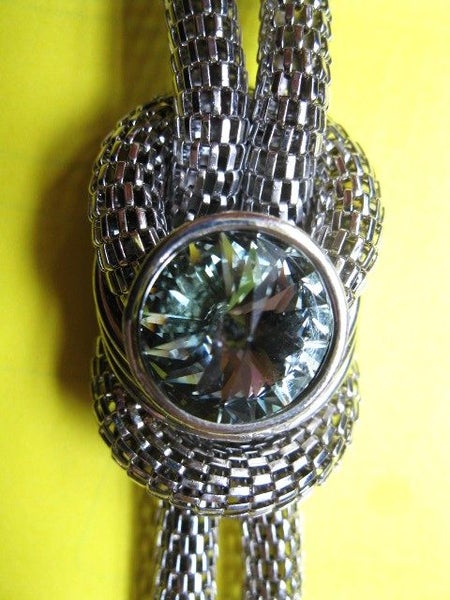 Stunning Silver Chain Necklace with Large Diamante Carousel 2