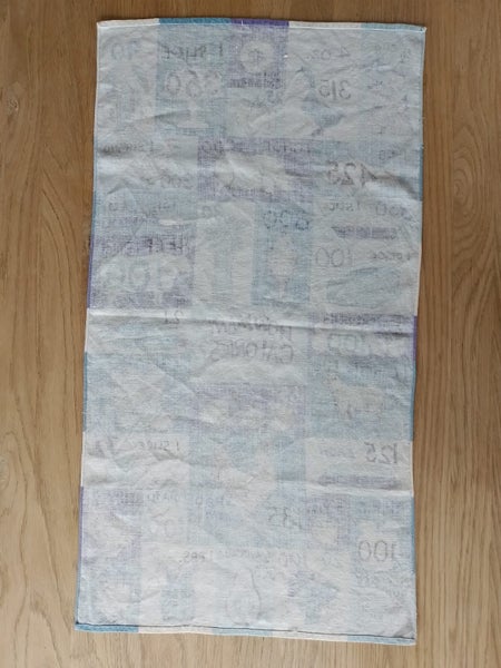 LUTHER TRAVIS Signed linen kitchen towel, mid-century Carousel 3